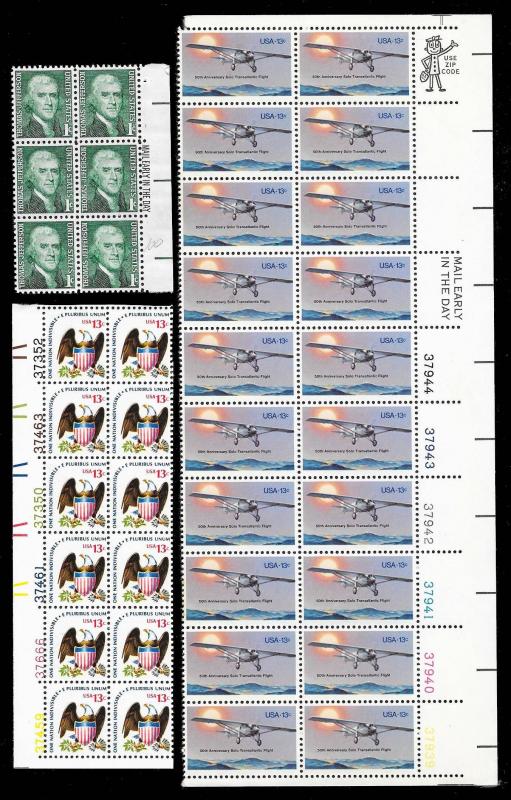 UNITED STATES (71) Large Plate Blocks/Blocks ALL Mint Never Hinged FV=$100+