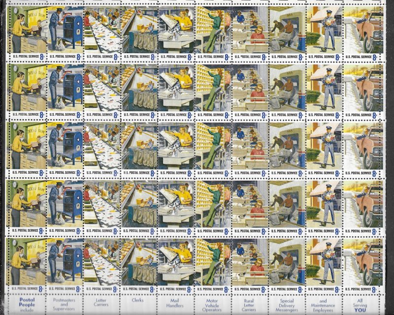 USA # 1498a Postal Workers  - FULL SHEET   (1) Mint NH