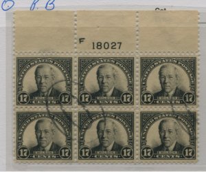 USA  623  PLATE BLOCK  USED