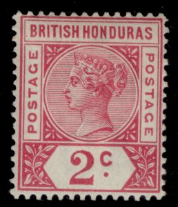 BRITISH HONDURAS QV SG52, 2c carmine-rose, LH MINT.