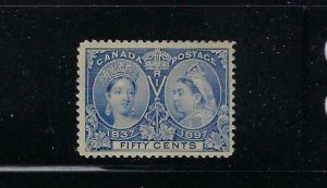 CANADA SCOTT #60 1897 JUBILEE ISSUE 50 CENTS (ULTRA  ) - MINT LIGHT  HINGED