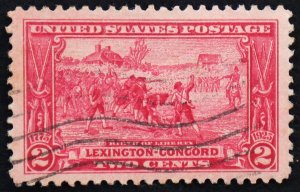 U.S. Used Stamp Scott #618 2c Lexington-Concord, Superb Jumbo. Wave Cancel.