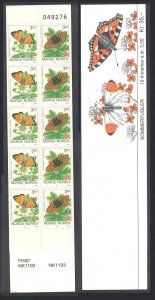Norway Butterflies 2nd series 2v Booklet 1994 MNH SG#1173-1174