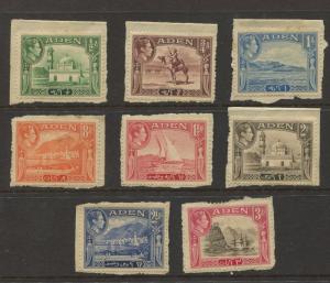 ADEN - Scott 16-23 - KGVI Definitive Issue - 1938 - Mint - Short Set of 8 Stamps