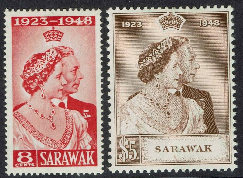 SARAWAK 1948 KGVI SILVER WEDDING SET 