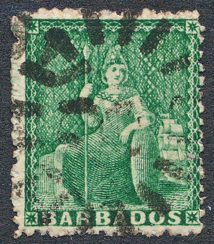 BARBADOS 15 USED, 1/2 GREEN 