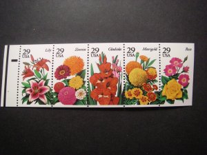 Scott 2833a, 29c Garden Flowers, UNFOLDED, Pos 5, narrow CRL, MNH Beauty