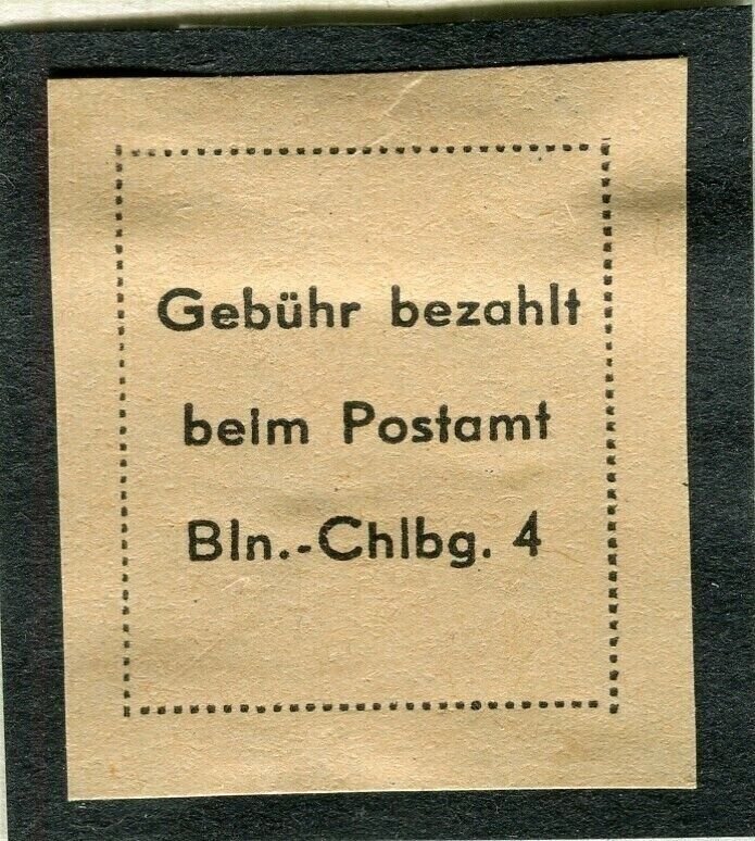 GERMANY; 1950s early GEBUHR BEZAHLT Postal Stationary Piece