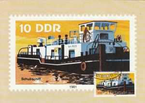 Germany, East 1981 Maxicard Scott #2221 Tugboat - River Boats