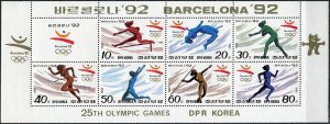 North Korea 1992 MNH Stamps Mini Sheet Scott 3086-3091 Sport Olympic Games