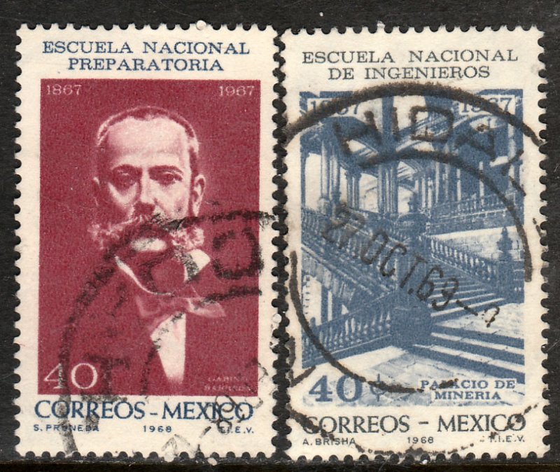 MEXICO 988-989, Cent of Prep. and Engineering School USED VF. (1228)