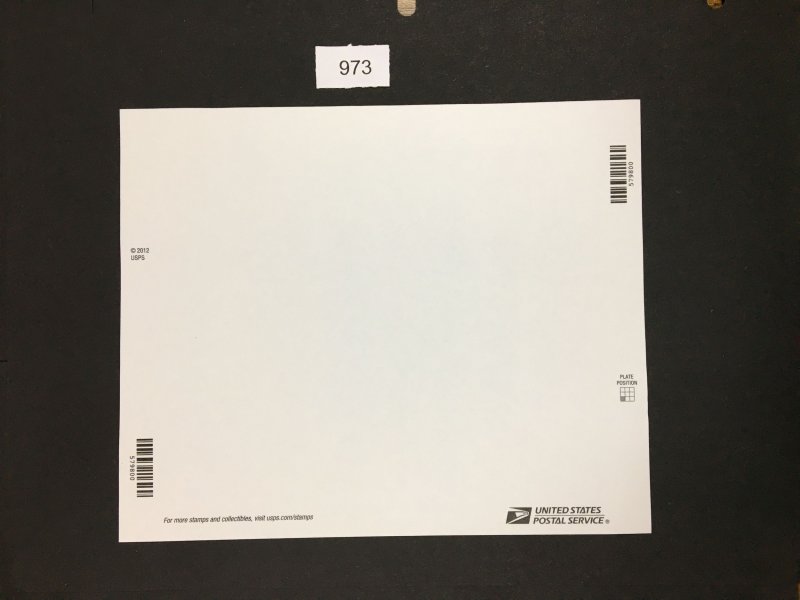 MOMEN: US STAMPS # 4765a IMPERF PANE SHEET $60 LOT #E 973