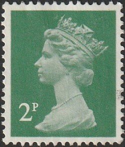 Great Britain #SGX1000a 1984 2p Emerald QEII Machin Head USED-VF.
