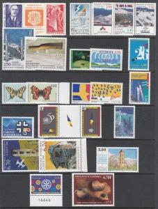 French Andorra Scott 400a // 529 Mint NH sets (Catalog Value $53.50)