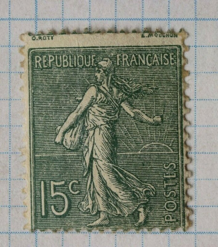 France sc#139 Mint MLH MH misperf captured Neighbor stamp on sheet 15c green