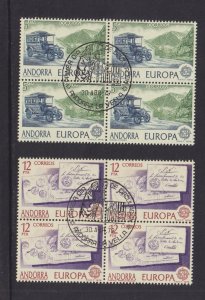 Andorra Spanish   #111-112  cancelled  1979  Europa in blocks of 4