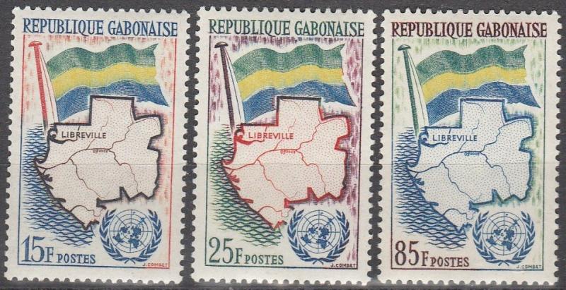 Gabon #151-3 MNH F-VF CV $2.80 (SU2964)