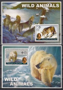 Somalia, 2002 Cinderella issue. Wild Animals on 2 s/sheets. Scout Founder. ^