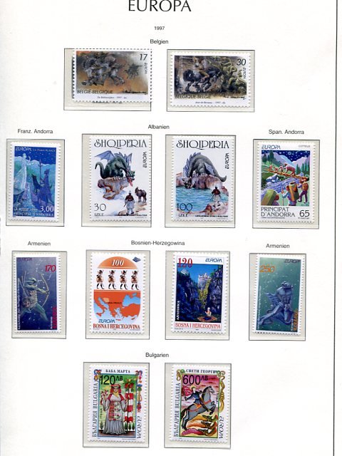 Europa Cept 1997  annual  lot  Mnt VF NH  -  Lakeshore Philatelics