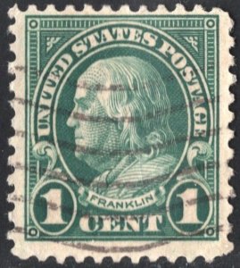 SC#552 1¢ Franklin Single (1923) Used