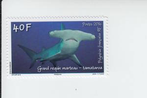 2014 Fr Polynesia World Ocean Day Hammerhead Shark(Scott 1128) MNH