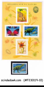 FRANCE - 2000 MUSEUM OF NATURAL HISTORY / DINOSAURS SET OF 1-STAMP & 1-M/S MNH