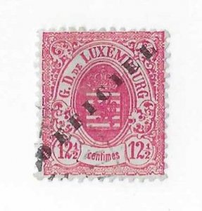 Luxembourg Sc #016   12 1/2c rose red  used VF