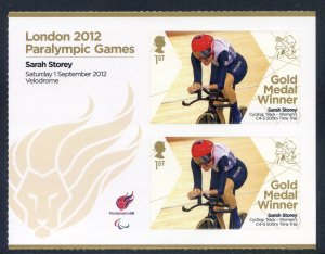 GB London 2012 Paralympics Sarah Storey Gold 1st Class MNH SG3379a 