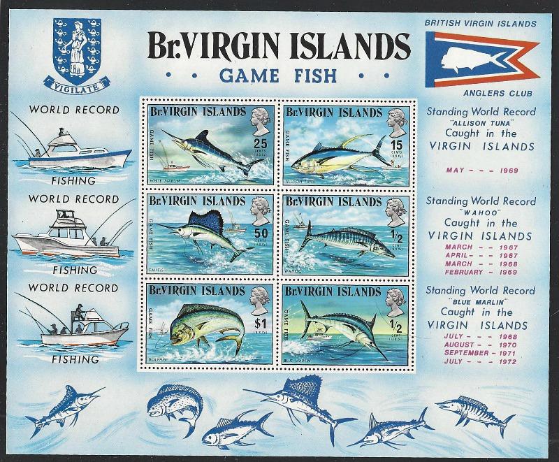 Virgin Islands, British #248a VF MNH S/SGame Fish