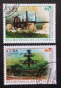 CUBA Sc# 5201-5202  EARTH DAY  Complete  set of 2  2011  Used / cto