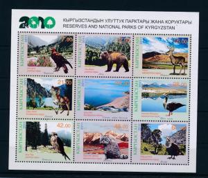 [36441] Kyrgyzstan 2011 Wild Animals Bear Deer Birds Fish MNH Sheet