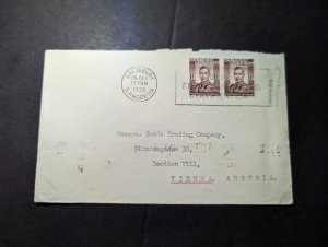 1938 Southern Rhodesia Cover Salisbury to Vienna VIII Austria