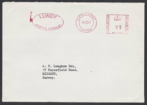 GB LUNDY 1977 cover - Puffin stamp .........................................F903