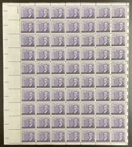 1105    James Monroe, 200th Birthday MNH 3 cent sheet of 70 FV $2.10  1958