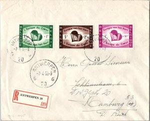Belgium 1F+50c, 2.50F+1F and 5F+2.50F 'Europe of the Heart' 1959 Antwerpen Re...