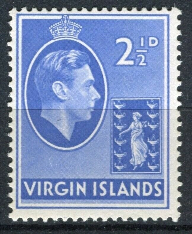 BRITISH VIRGIN ISLANDS; 1938 early GVI issue fine Mint hinged 2.5d. value