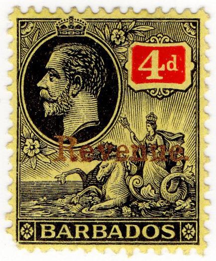 (I.B) Barbados Revenue : Duty Stamp 4d