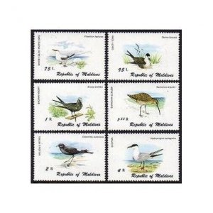 Maldives 861-866,867,MNH.Mi 883-888,Bl.67. 1980.Tropic bird,Tern,Noddy,Curlew,