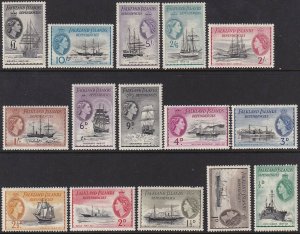 Sc# 1L19 / 1L33 Falkland Island Dependencies 1954 QE Ships set MLMH CV $238.25