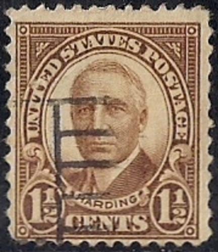 684 1 1/2 cent Harding, Brown Stamp used F