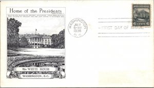 FDC 1938 SC #809 Ernest Gilbert Cachet - Washington DC - Single - F64821