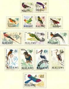 Malawi SC# 95-109 (SG# 310-23) ,Birds, complete set, Used