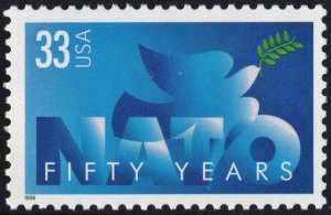 SC#3354 33¢ NATO: 50 Year Anniversary Single (1999) MNH