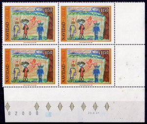 Chile 1981 Sc#612 Three Kings/Christmas 1981 (1) Block of 4 MNH