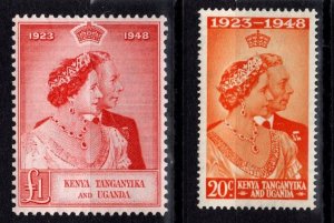 1948 Kenya, Uganda, Tanganyika Scott #- 92-93 King George VI Wedding Set/2 MNH