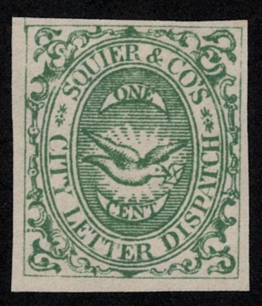 US #LOCAL 132L, VF mint no gum, Squier & Company, sold as is,  green on white...