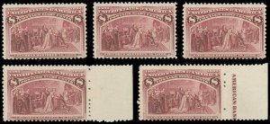 US Scott #236 Columbian Issue, Mint-NH, Sound & PO Fresh! SCV $700.00!