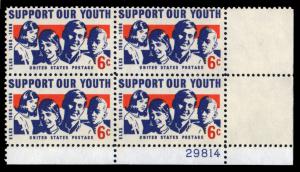 #1342 6c Support our Youth pb mnh