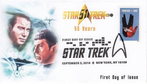 AO- 5135-3, 2016, StarTrek,  Add-on Cover, First Day Cover, Pictorial Postmark,