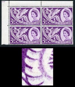 SG567a 1958 3d Games with Short Scale Variety R1/1 Block of 4 U/M